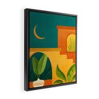 Moonlight Villa Colorful Landscape Framed Canvas Print Gallery Image 2