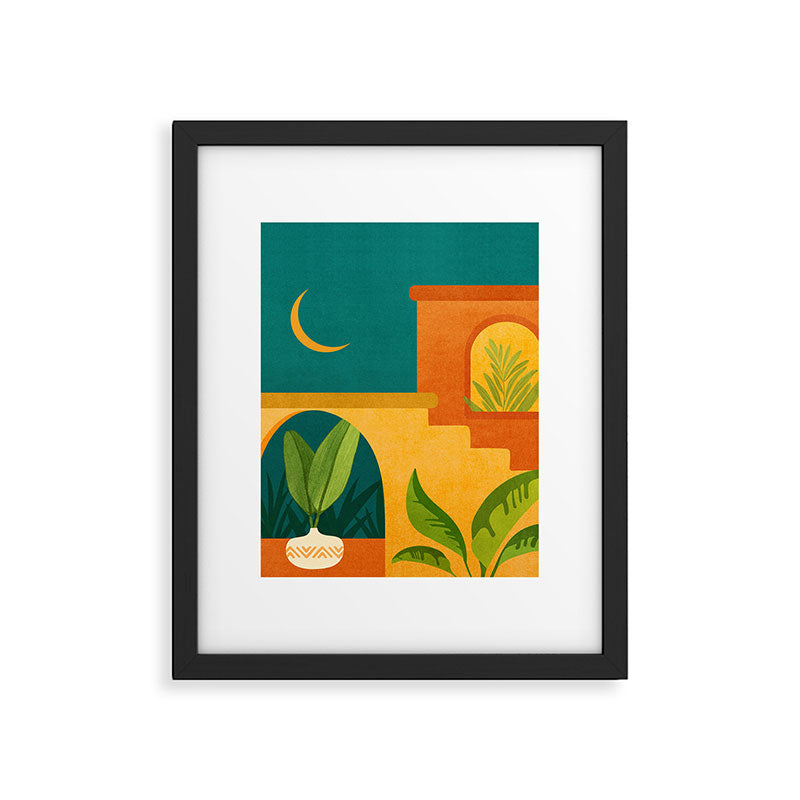 Moonlight Villa Colorful Landscape Framed Art Print Gallery Image 5