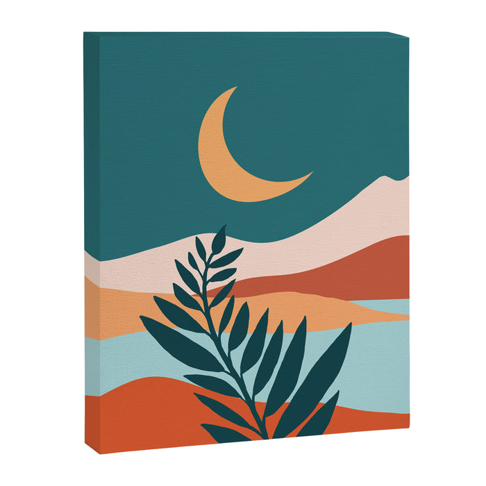 Moonlit Mediterranean Abstract Landscape Canvas Print Gallery Image 1