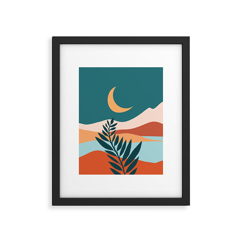 Moonlit Mediterranean Abstract Landscape Framed Art Print Gallery Image 6
