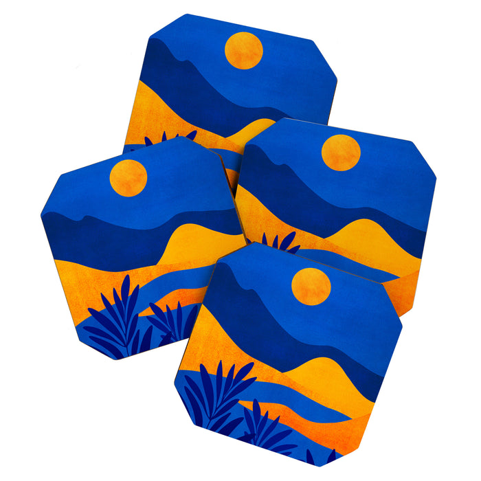 Moonrise Mountains / Blue and Orange Coaster Gallery Image 1