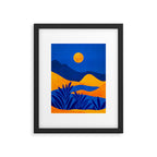 Moonrise Mountains / Blue and Orange Framed Art Print Gallery Image 5