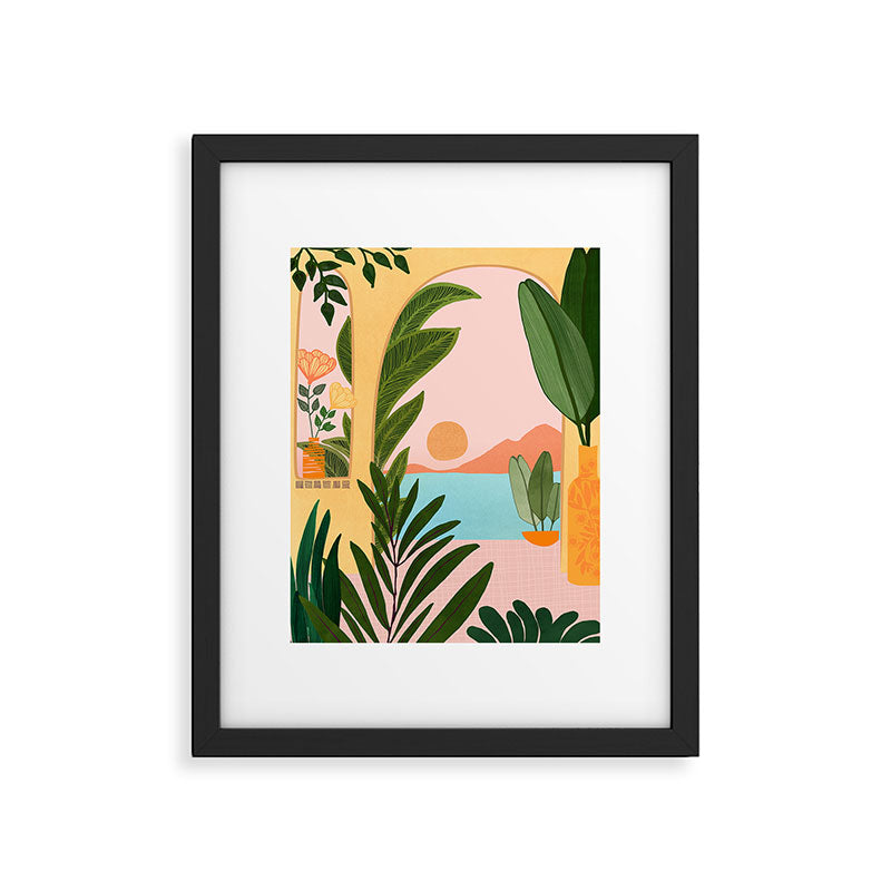 Moroccan Coast Tropical Sunset Scene Framed Art Print Gallery Image 4