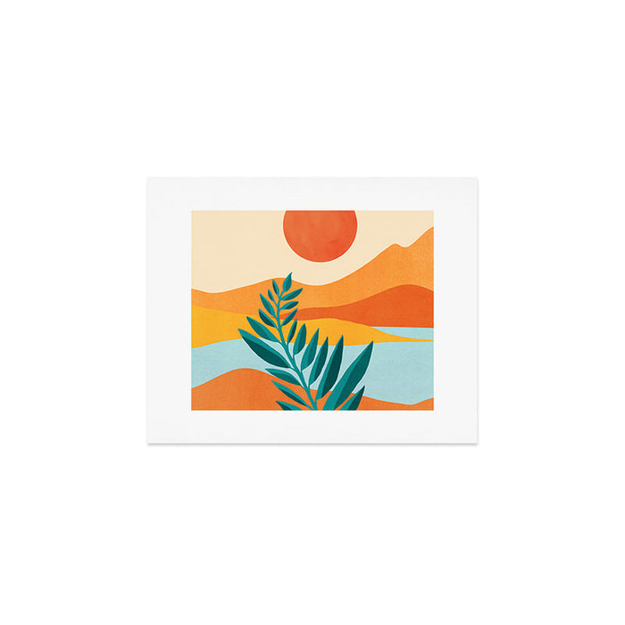Mountain Sunset Colorful Landscape Illustration Art Print Gallery Image 1