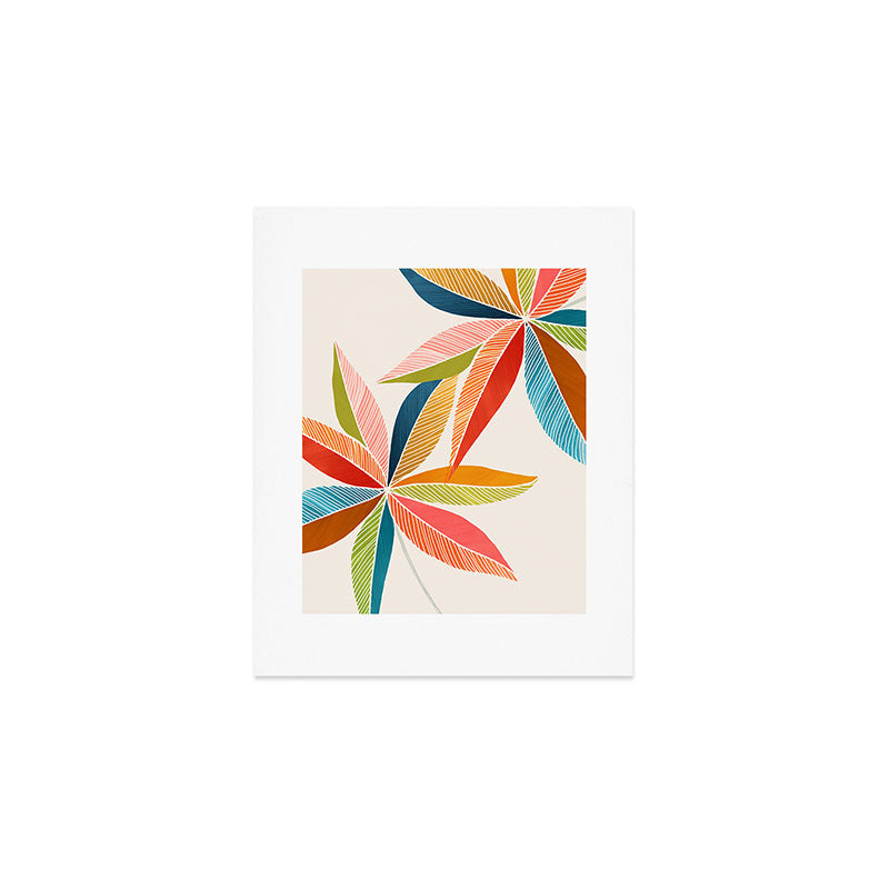 Multicolorful Leaf Design Art Print Gallery Image 1