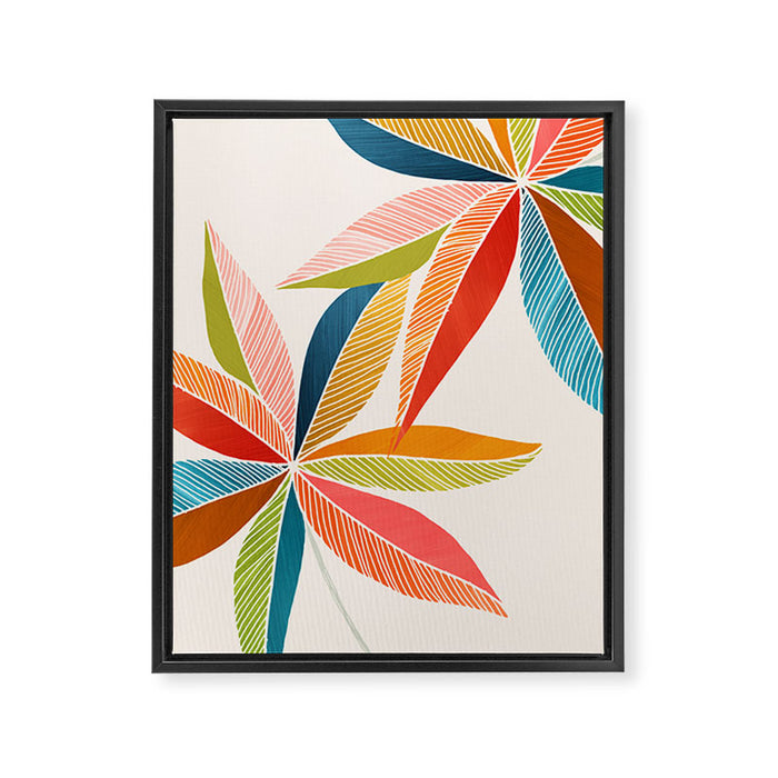 Multicolorful Leaf Design Framed Canvas Print Gallery Image 1
