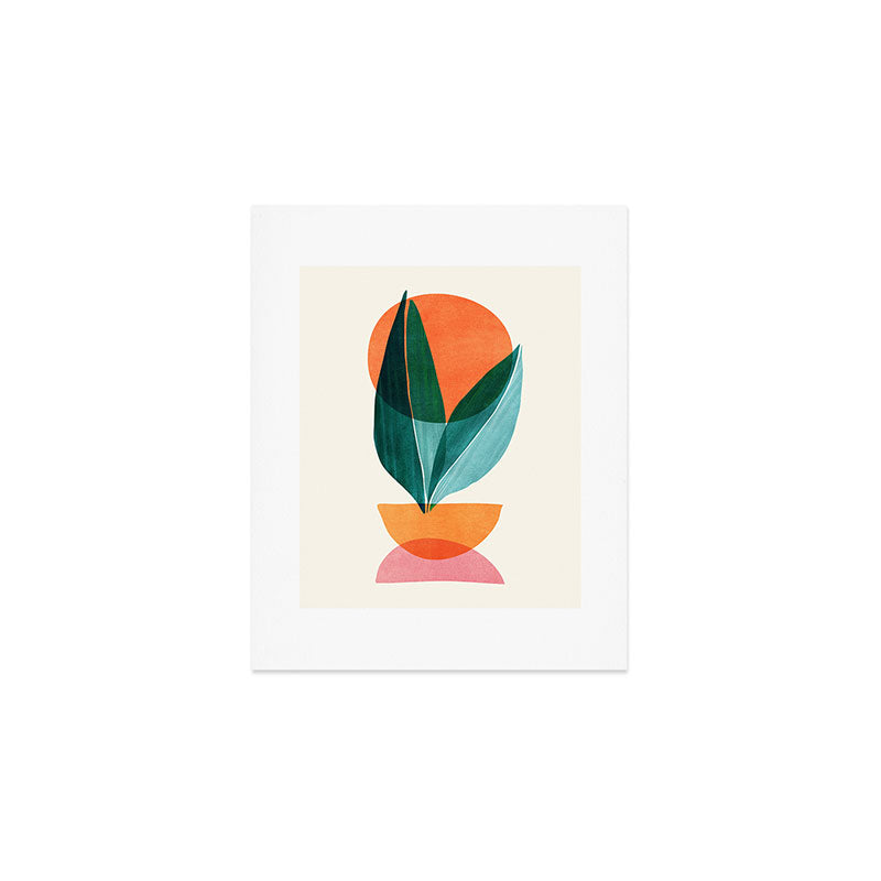 Nature Stack Teal and Orange Abstract Sunset Art Print Gallery Image 1