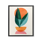 Nature Stack Teal and Orange Abstract Sunset Framed Canvas Print Gallery Image 6
