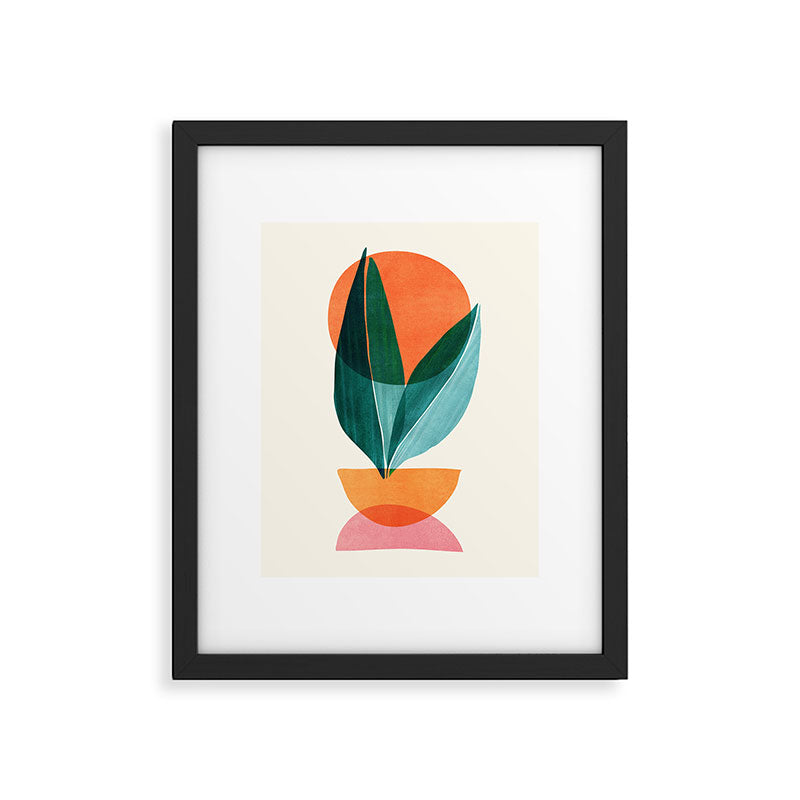 Nature Stack Teal and Orange Abstract Sunset Framed Art Print Gallery Image 5