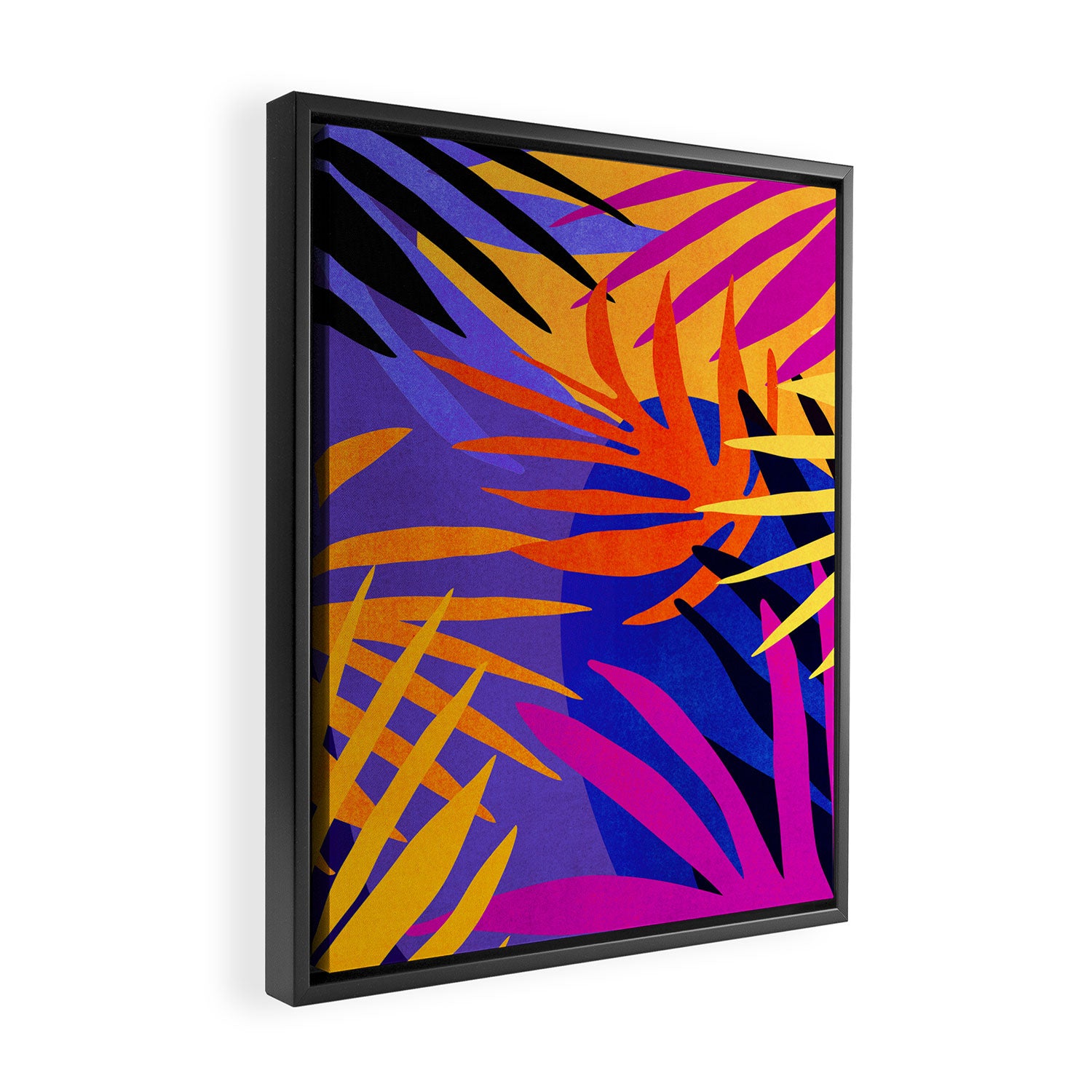 Neon Rainforest - Abstract Pop Art Framed Canvas Print Gallery Image 2