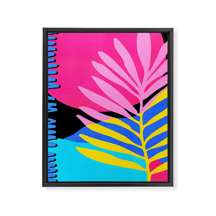 Neon Summer Abstract Art Framed Canvas Print Gallery Image 1