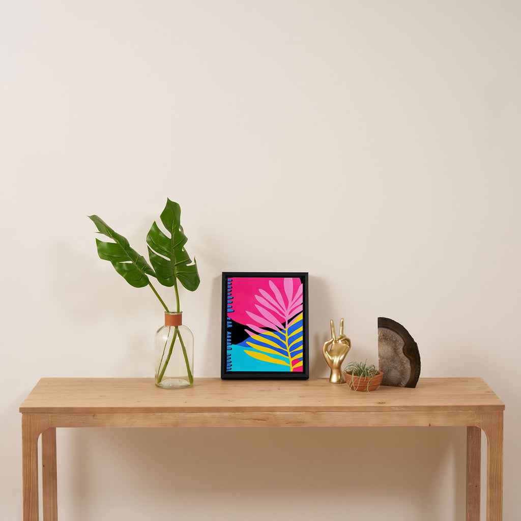 Neon Summer Abstract Art Framed Canvas Print Gallery Image 4
