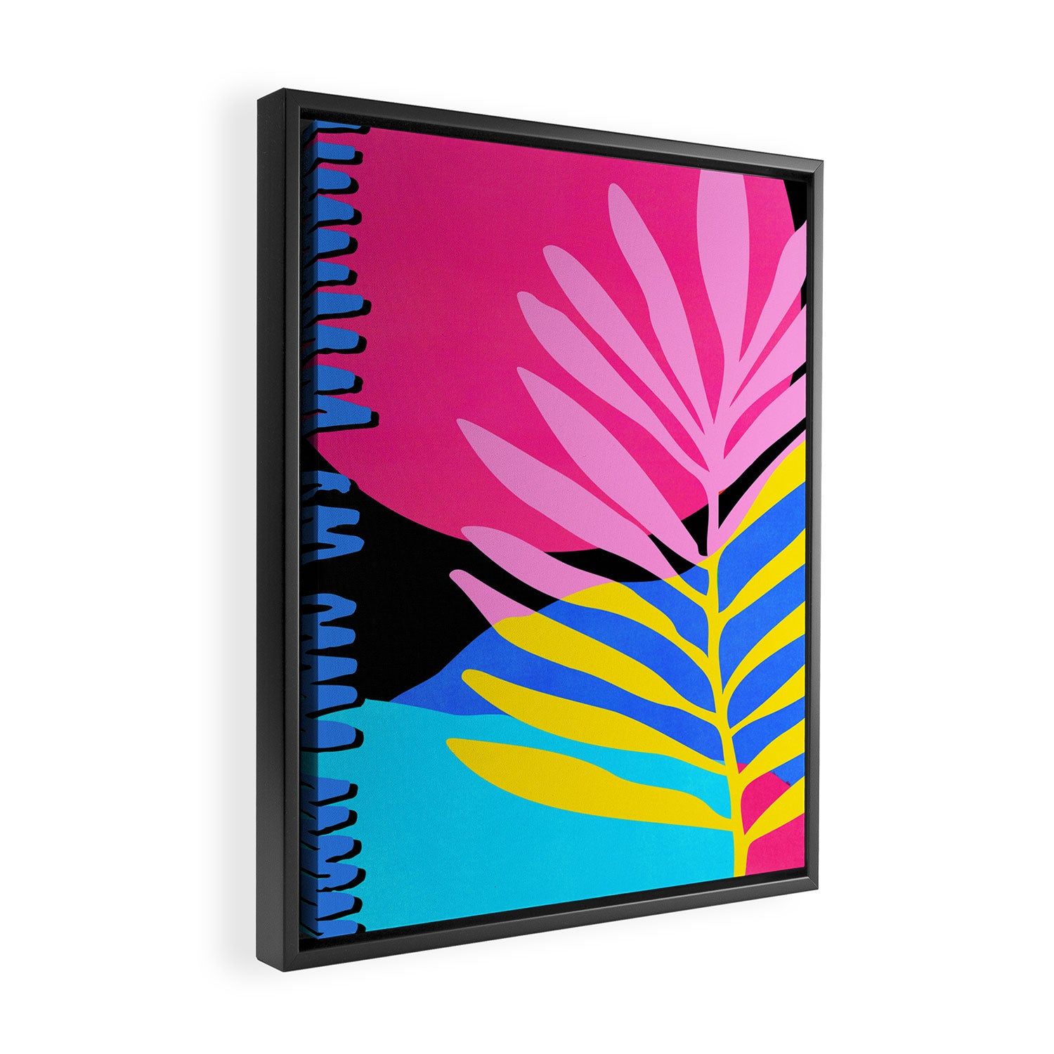 Neon Summer Abstract Art Framed Canvas Print Gallery Image 2