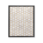 Neutral Geometric Hexagon Pattern Framed Canvas Print Gallery Image 8