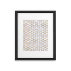 Neutral Geometric Hexagon Pattern Framed Art Print Gallery Image 6