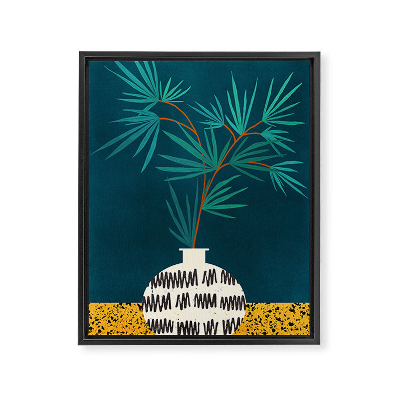 Night Palm Still Life Framed Canvas Print Gallery Image 6