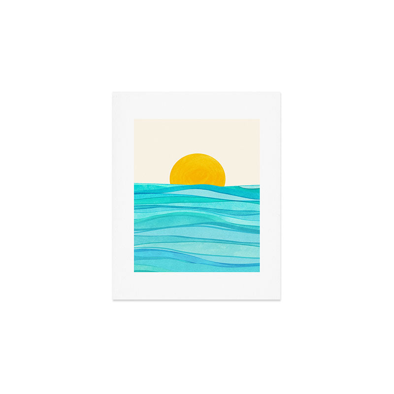 Ocean View Colorful Landscape Art Print Gallery Image 1