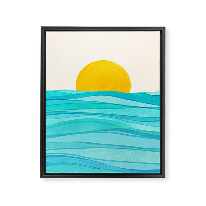 Ocean View Colorful Landscape Framed Canvas Print Gallery Image 1