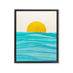 Ocean View Colorful Landscape Framed Canvas Print Gallery Image 8