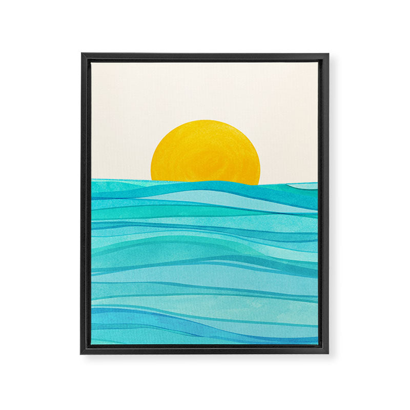 Ocean View Colorful Landscape Framed Canvas Print Gallery Image 8