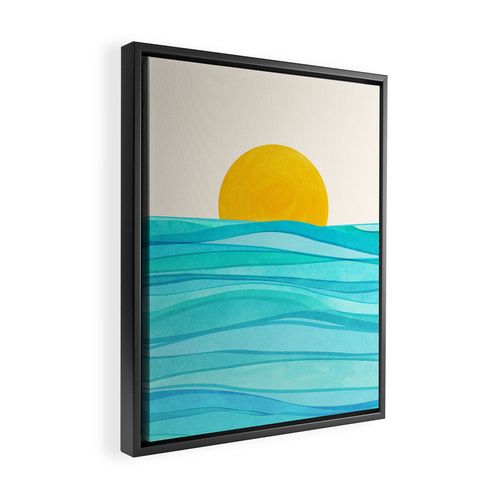 Ocean View Colorful Landscape Framed Canvas Print Gallery Image 2