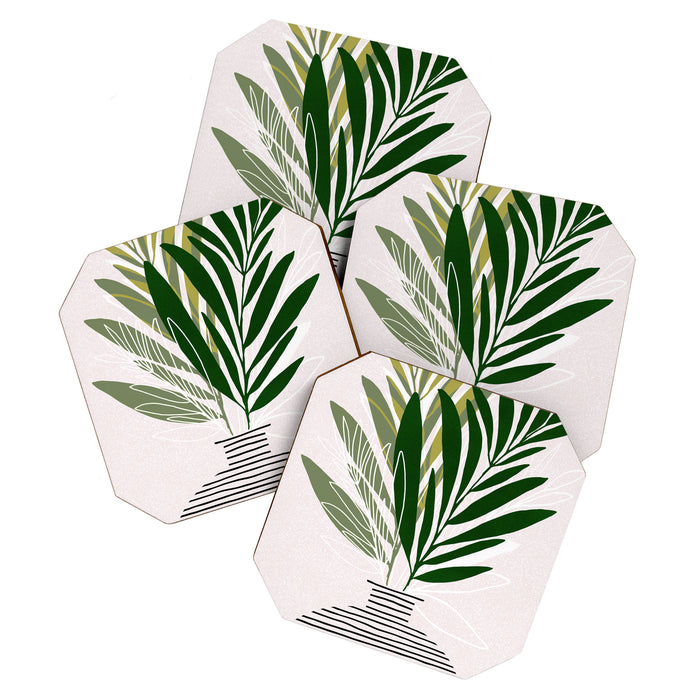 Olive Branches Contemporary Botanical Art Coaster Gallery Image 1