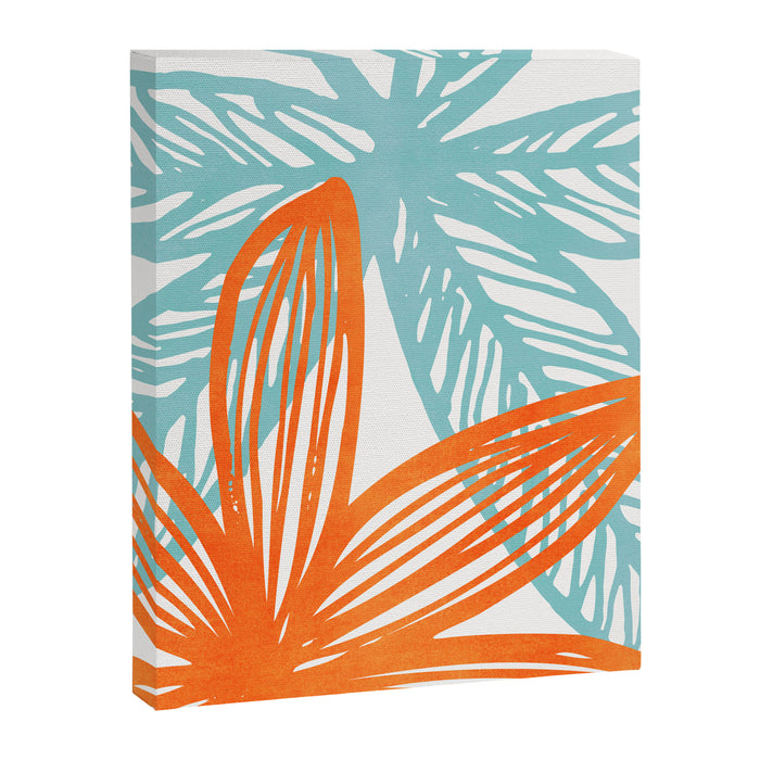 Orange and Blue Seaside Coastal Shapes Canvas Print Gallery Image 1