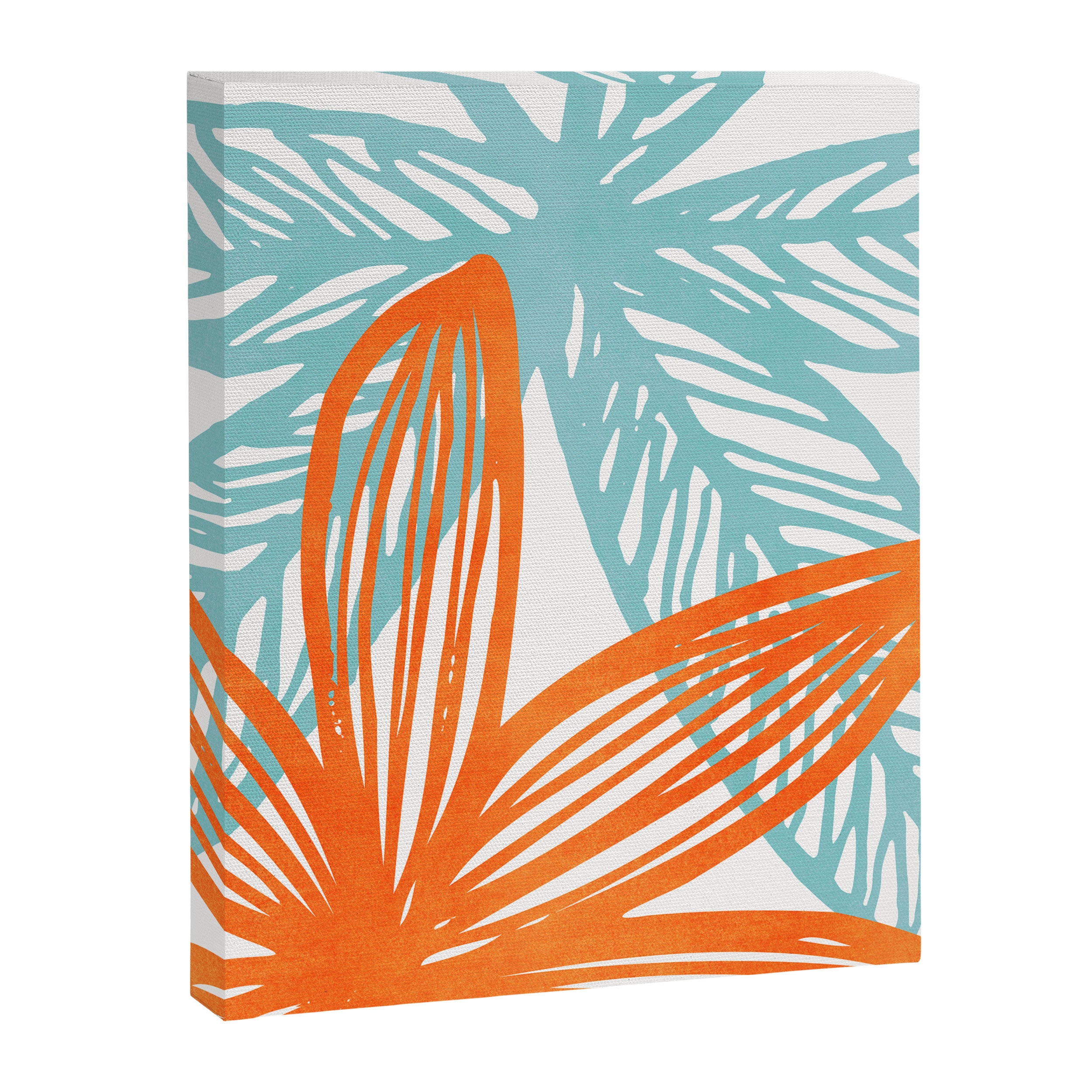 Orange and Blue Seaside Coastal Shapes Canvas Print Gallery Image 8