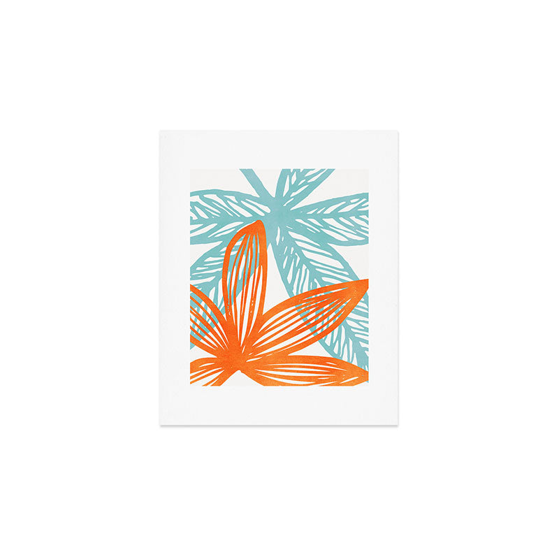 Orange and Blue Seaside Coastal Shapes Art Print Gallery Image 1