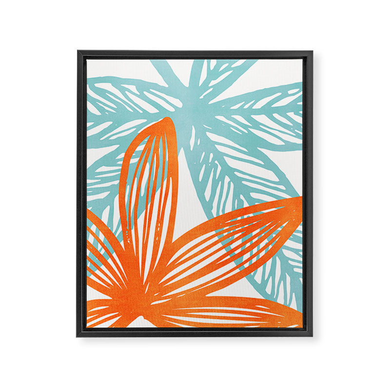 Orange and Blue Seaside Coastal Shapes Framed Canvas Print Gallery Image 8