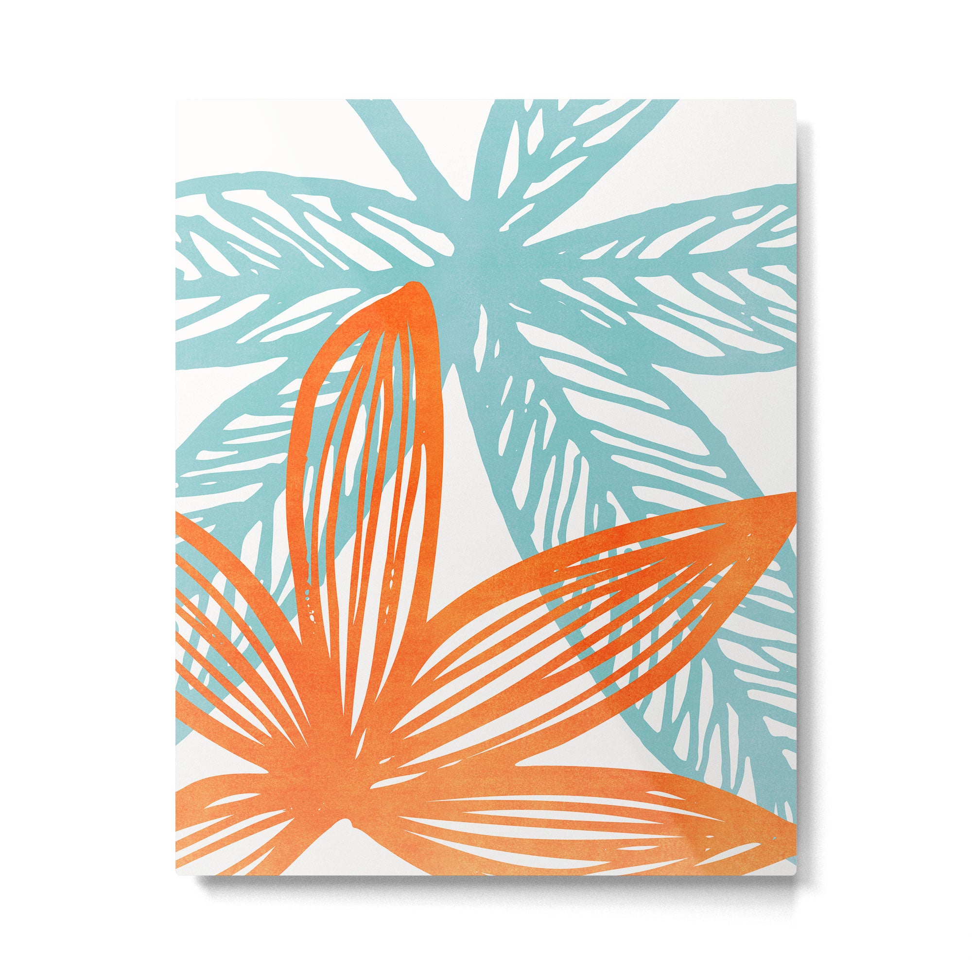 Orange and Blue Seaside Coastal Shapes Metal Print Gallery Image 6