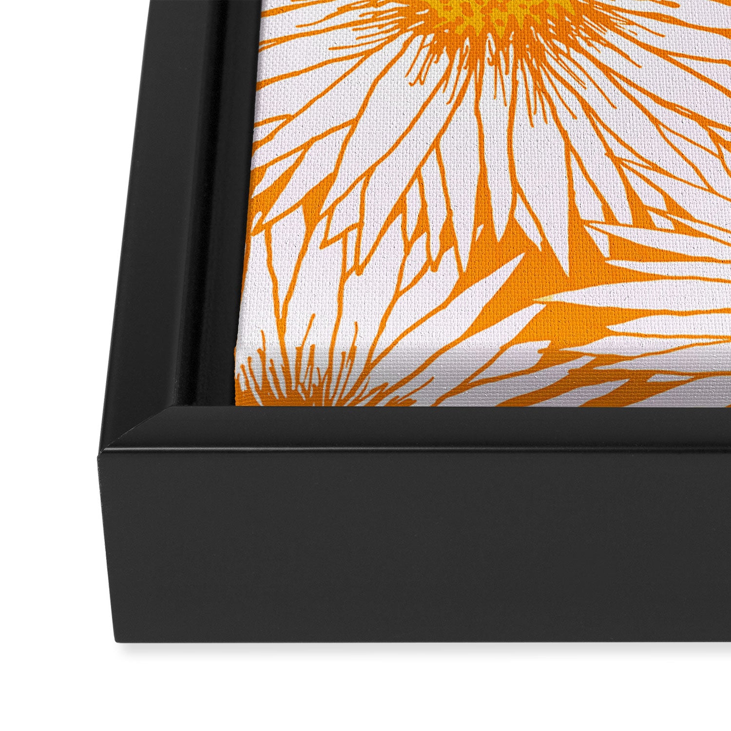 Orange and White Sunflowers Framed Canvas Print Gallery Image 3