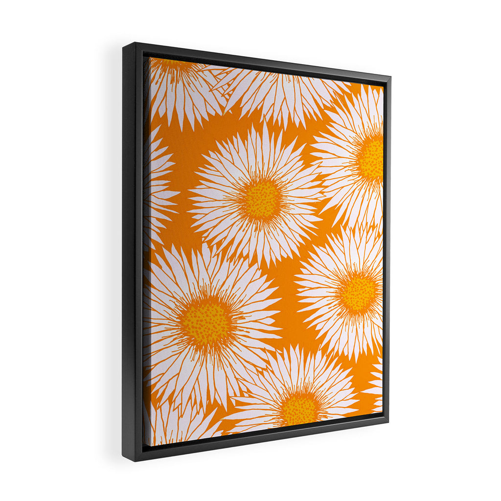 Orange and White Sunflowers Framed Canvas Print Gallery Image 2