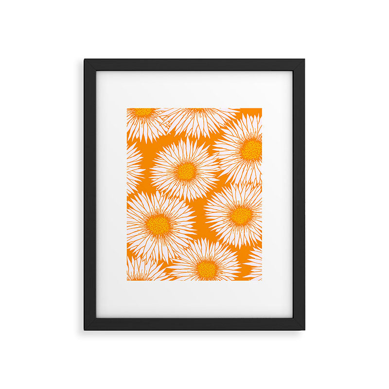 Orange and White Sunflowers Framed Art Print Gallery Image 6