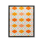 Orange Mid Century Tile Pattern Framed Canvas Print Gallery Image 8