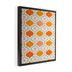 Orange Mid Century Tile Pattern Framed Canvas Print Gallery Image 2