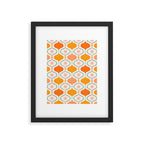 Orange Mid Century Tile Pattern Framed Art Print Gallery Image 6
