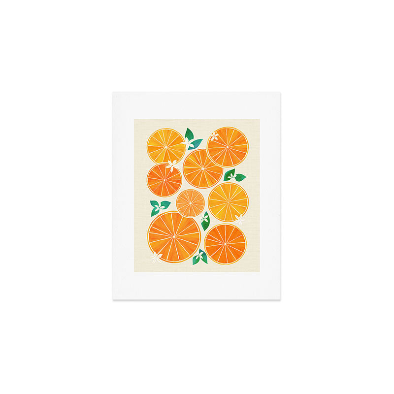 Orange Slices With Blossoms Art Print Gallery Image 1