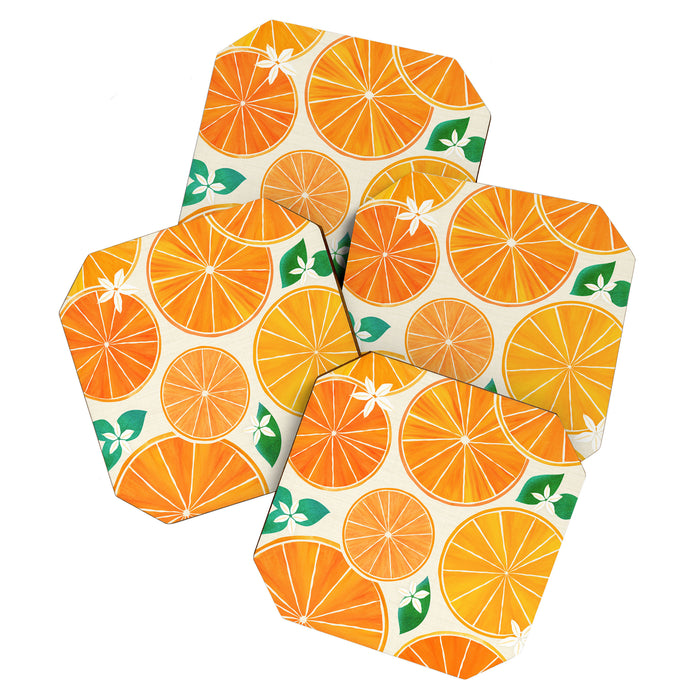 Orange Slices With Blossoms Coaster Gallery Image 1