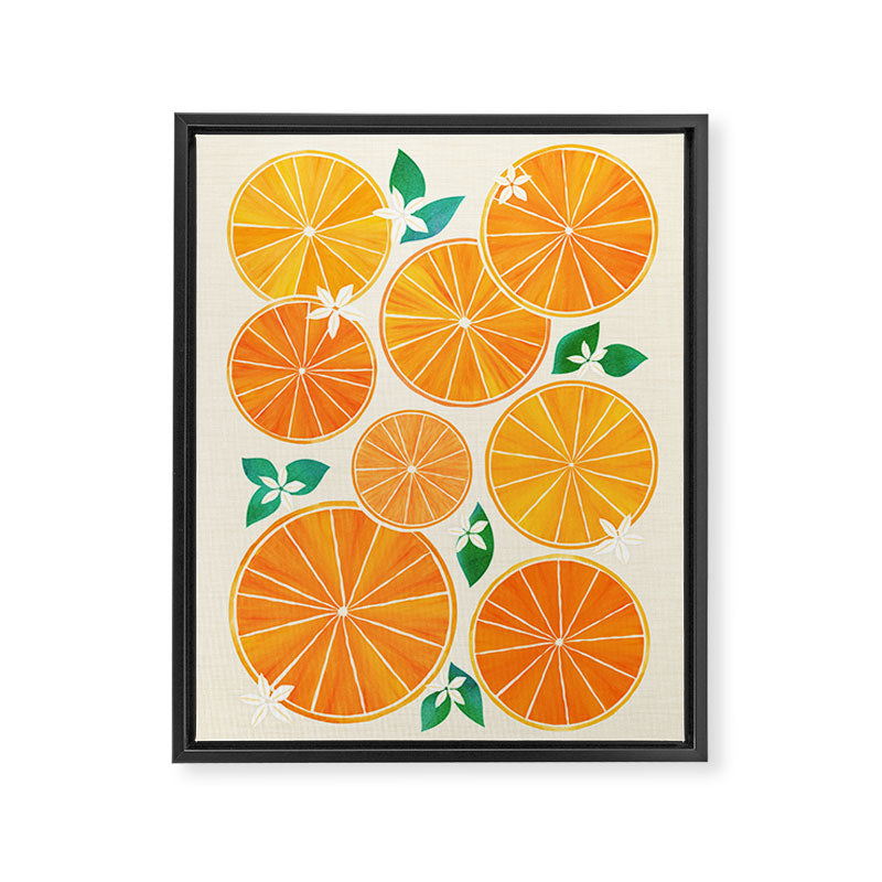 Orange Slices With Blossoms Framed Canvas Print Gallery Image 6