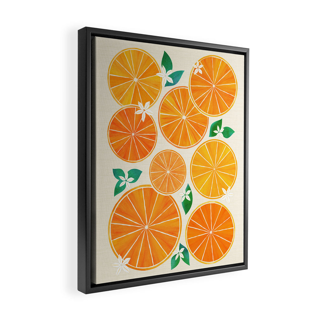Orange Slices With Blossoms Framed Canvas Print Gallery Image 2