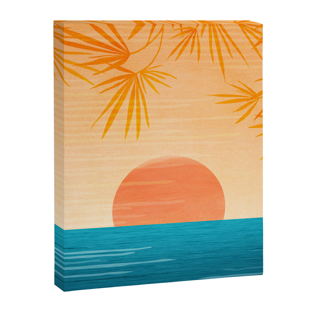 Orange Tropical Sunset Landscape 2 Canvas Print Gallery Image 8