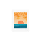 Orange Tropical Sunset Landscape 2 Art Print Gallery Image 1