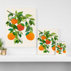 Oranges and Blossoms Tropical Fruit Painting Canvas Print Gallery Image 3