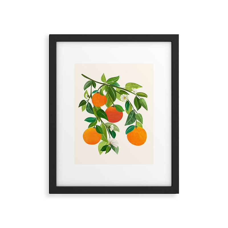 Oranges and Blossoms Tropical Fruit Painting Framed Art Print Gallery Image 5