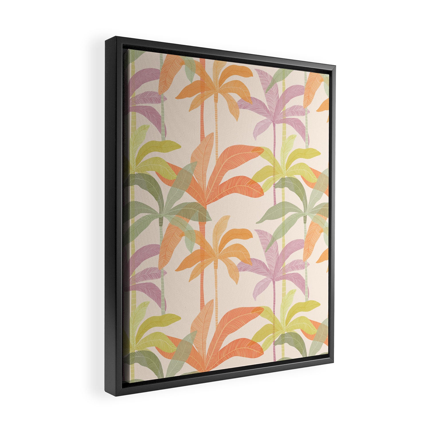 Palm Grove Repeat Pattern Framed Canvas Print Gallery Image 2