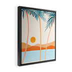 Palm Island Sunset Landscape Framed Canvas Print Gallery Image 2