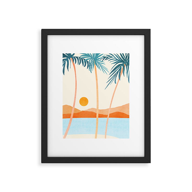 Palm Island Sunset Landscape Framed Art Print Gallery Image 4