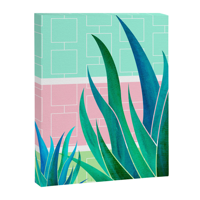 Palm Springs Mid Century Garden Illustration Canvas Print Gallery Image 1