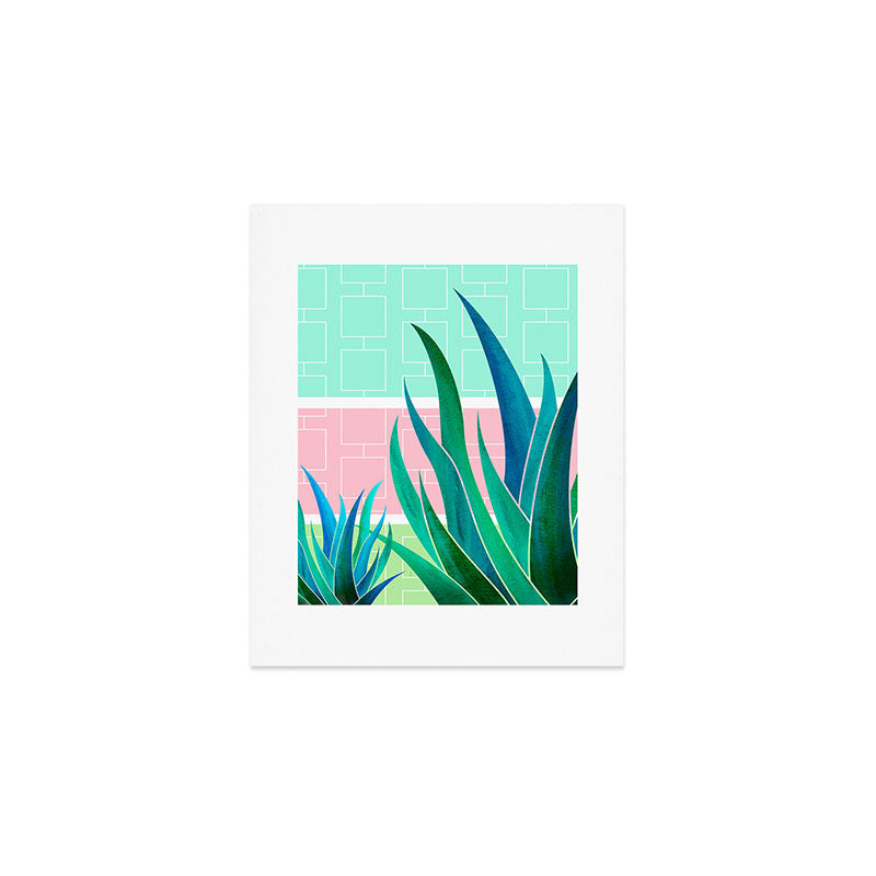 Palm Springs Mid Century Garden Illustration Art Print Gallery Image 1
